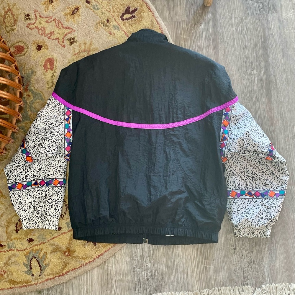 SOLD Vintage 1990s HEAD Abstract Cotton Lined Nylon Windbreaker Jacket Size M - Picture 11 of 14